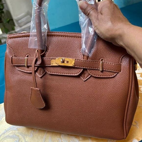 Faux Leather "Birkin" Style handbag - Picture 1 of 7